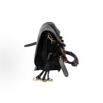 PRADA Soft Sound metal part snap flap opening and closing crossbody single-shoulder bag, large size for women, black